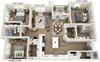 Three bedroom floor plan